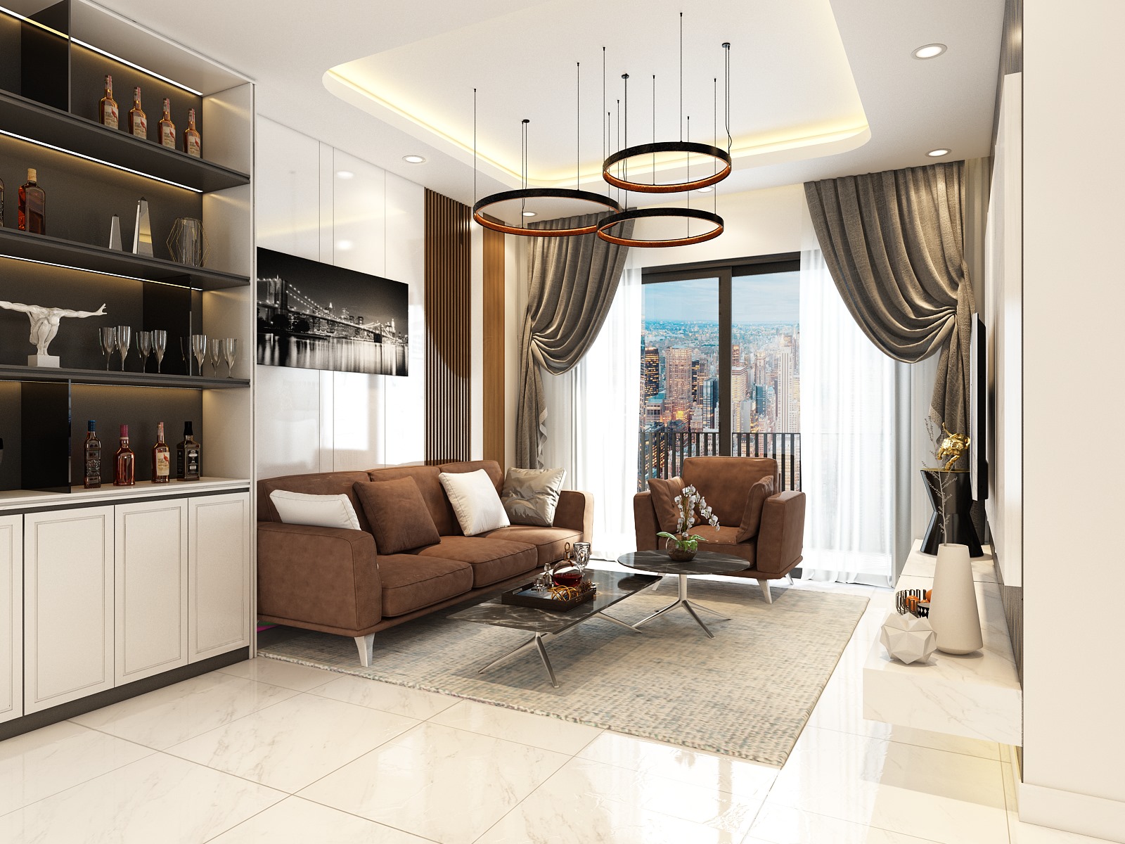 Thiết kế thi công nội thất vinhoms hai phòng ngủ